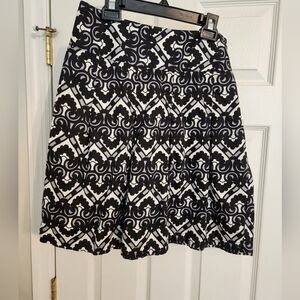 Patterned pleated skirt, a-line, H&M